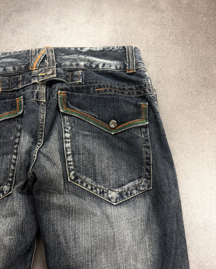 ROOT THREE "BLEACHED VEINS" DENIM (M)