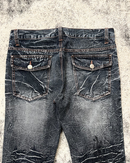 LOWBOX FLARE SPLATTER DENIM