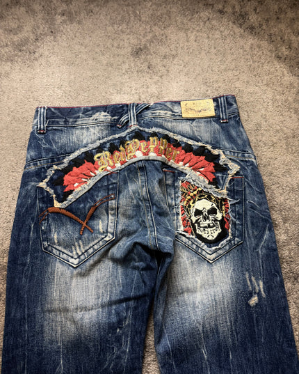 RED PEPPER "DISTRESSED FLAME" DENIM
