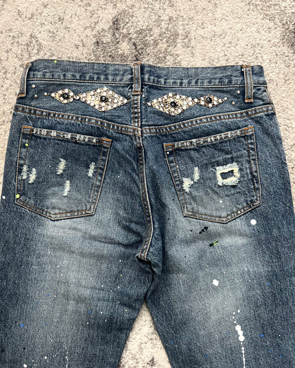 SCHLÜSSEL DISTRESSED CRYSTAL DENIM