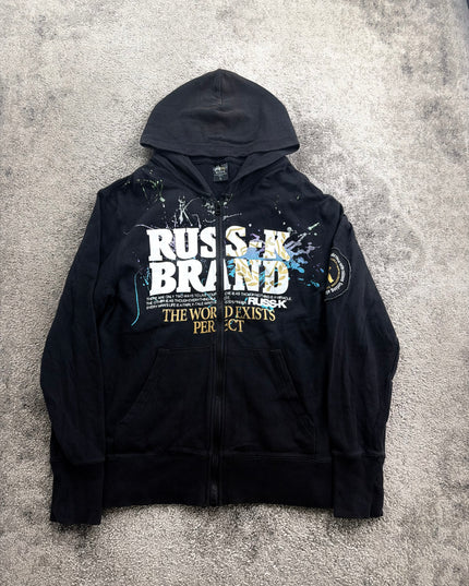 RUSS K "WORLD EXISTS" ZIP HOODIE (M)