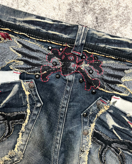 RED PEPPER SKULL &amp; SKITCHES DENIM