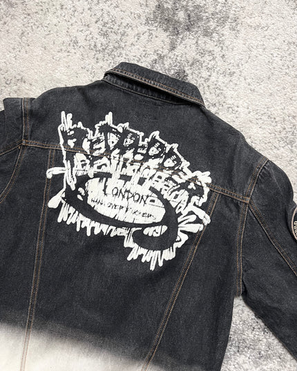 RED PEPPER BLACK AND WHITE DENIM JACKET