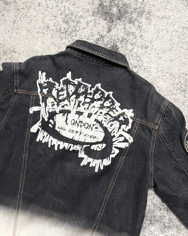 RED PEPPER BLACK AND WHITE DENIM JACKET 