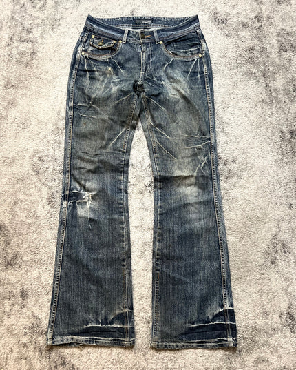 INDECENT "LEATHER FLARE" DENIM