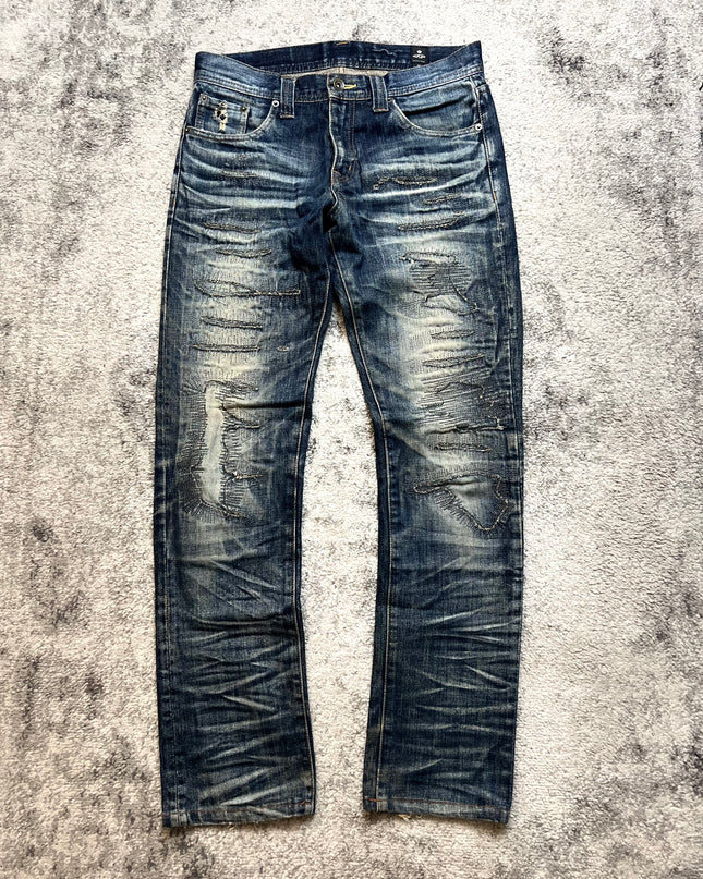 SEMANTIC DESIGN "THREADBARE HOWL JEAN" DENIM