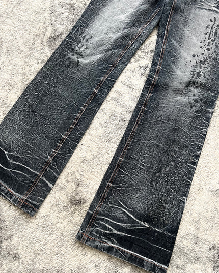 LOWBOX FLARE SPLATTER DENIM