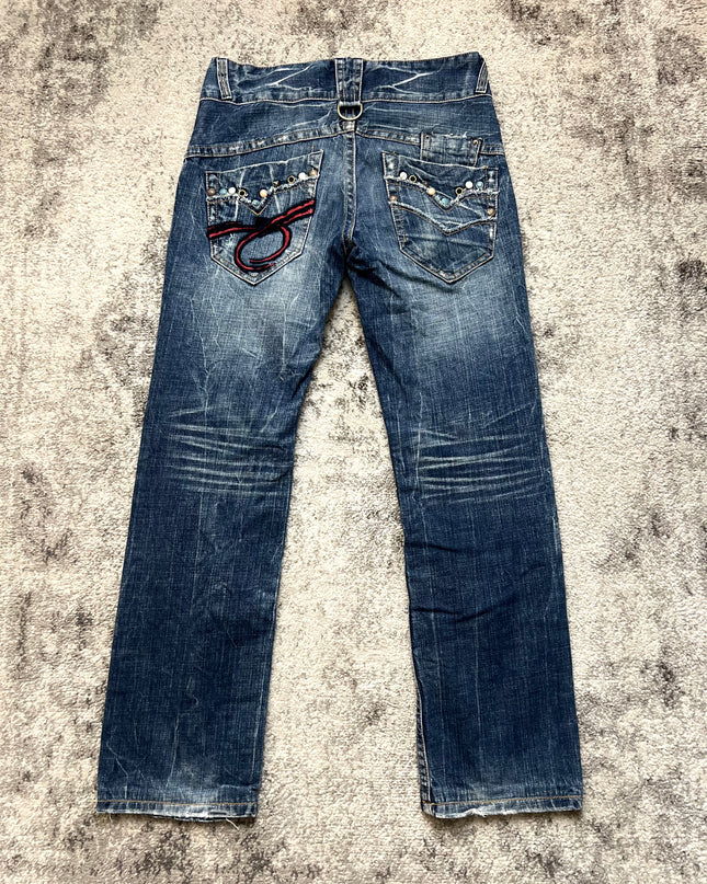 RED PEPPER WHISKERED GLAM JEANS
