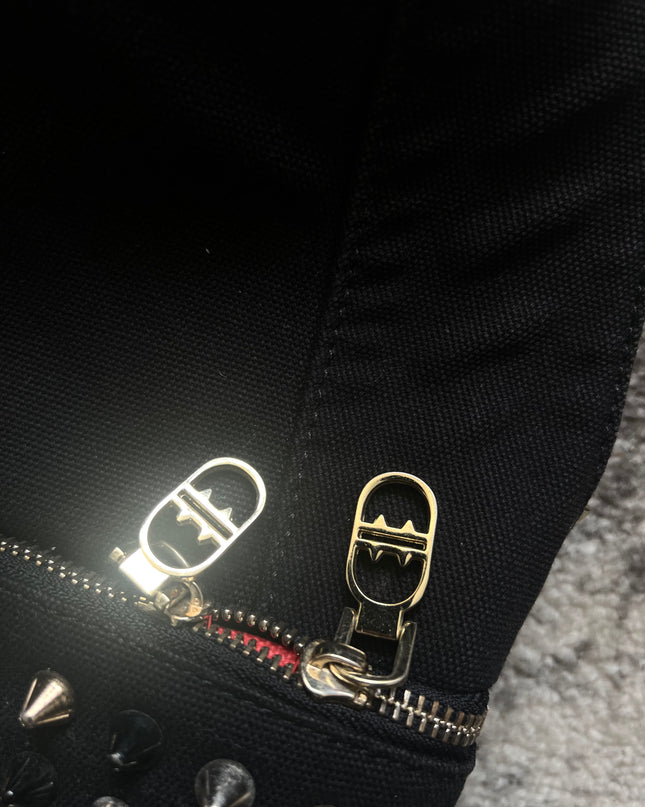 DIAVEL STUDDED GOLD BLACK BACKPACK 