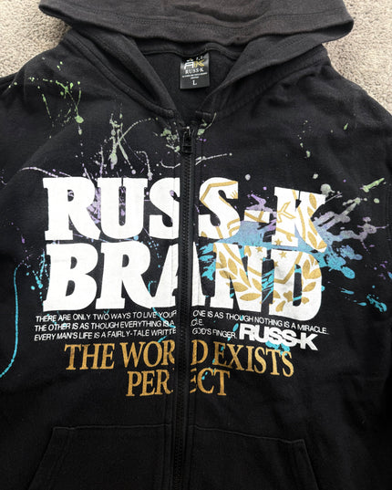 RUSS K "WORLD EXISTS" ZIP HOODIE (M)
