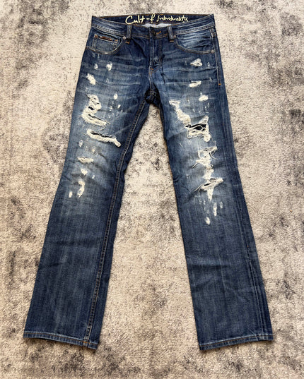 CULT OF INDIVIDUALITY RAW AND RIPPED DENIM