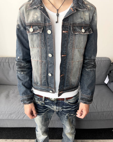 LOWBOX DECONSTRUCTED FADE DENIM JACKET